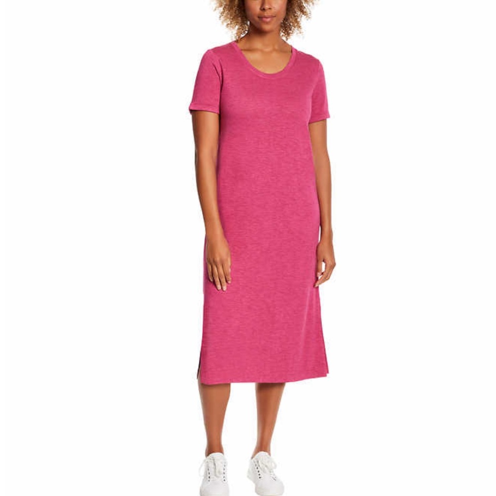 Jessica Simpson Red/Pink Midi T-Shirt Dress
